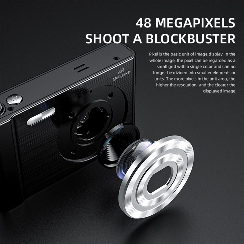 4K Digital Camera Video Camcorder 48MP 2.4 Inch IPS Screen Auto Focus 16X Digital Zoom Anti-shake Face Detect Smile Capture Built-in Flash& Battery with 32GB Memory Card Christmas Gift for - Image 4