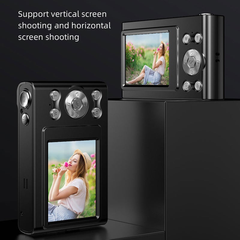 4K Digital Camera Video Camcorder 48MP 2.4 Inch IPS Screen Auto Focus 16X Digital Zoom Anti-shake Face Detect Smile Capture Built-in Flash& Battery with 32GB Memory Card Christmas Gift for - Image 2