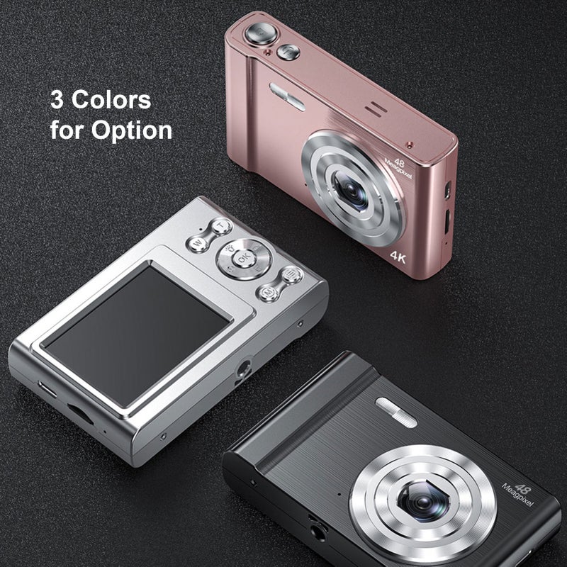 4K Digital Camera Video Camcorder 48MP 2.4 Inch IPS Screen Auto Focus 16X Digital Zoom Anti-shake Face Detect Smile Capture Built-in Flash& Battery with 32GB Memory Card Christmas Gift for - Image 5