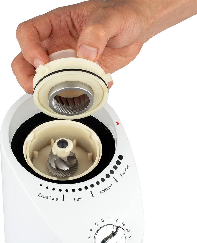 Capresso Infinity Plus Conical Burr Grinder, White - Image 4