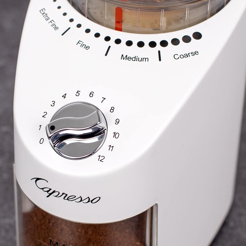 Capresso Infinity Plus Conical Burr Grinder, White - Image 5