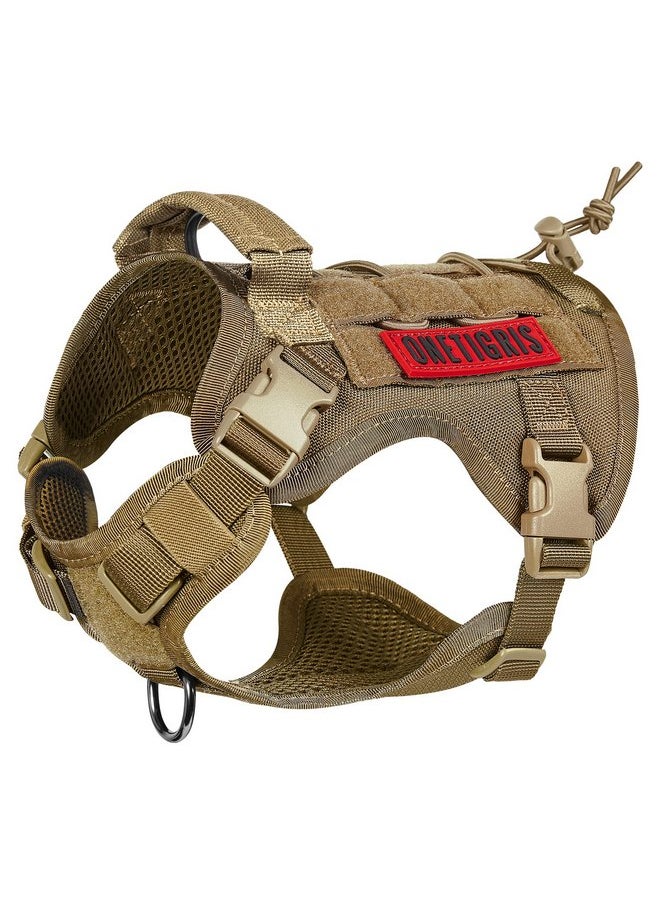 OneTigris - OneTigris Tactical Dog Harness Vest,No-Pull Service Dog Vest with Hook & Loop Panels,Adjustable Dog Vest Harness for Walking Hiking Training(Coyote Brown,XS) - Image 1