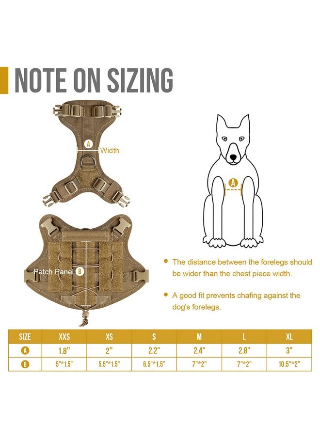 OneTigris - OneTigris Tactical Dog Harness Vest,No-Pull Service Dog Vest with Hook & Loop Panels,Adjustable Dog Vest Harness for Walking Hiking Training(Coyote Brown,XS) - Image 1