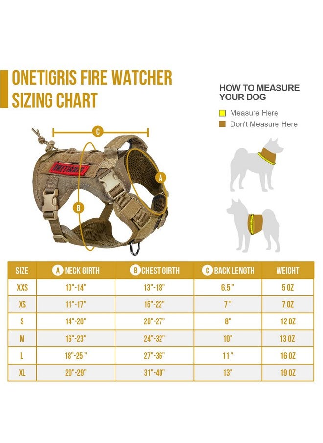 OneTigris - OneTigris Tactical Dog Harness Vest,No-Pull Service Dog Vest with Hook & Loop Panels,Adjustable Dog Vest Harness for Walking Hiking Training(Coyote Brown,XS) - Image 1