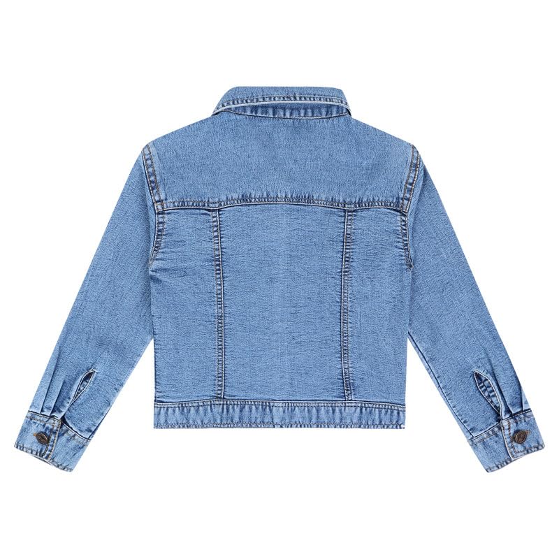 superminis Unisex Full Sleeves Straight Length Denim Jacket with Front Pockets (4-5 Years, Sky Blue) - Image 2