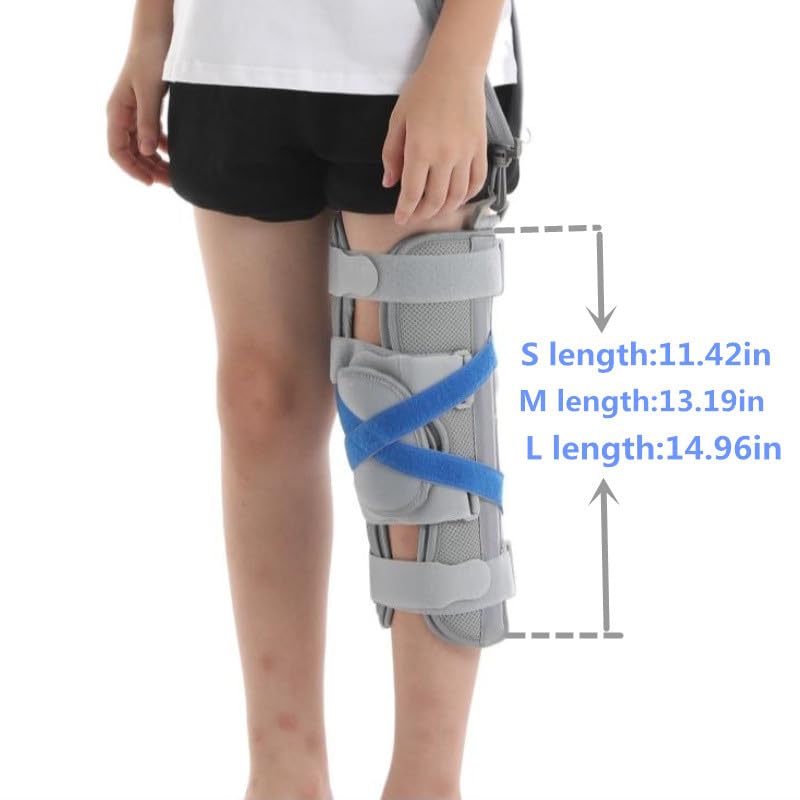 RousuMedi Kids Knee Leg Immobilizer Pediatric Knee Brace Support Child Knee Fixed Splint Leg Fracture Splint Leg Immobilizer/Knee Splint/Knee Brace (M M) - Image 2