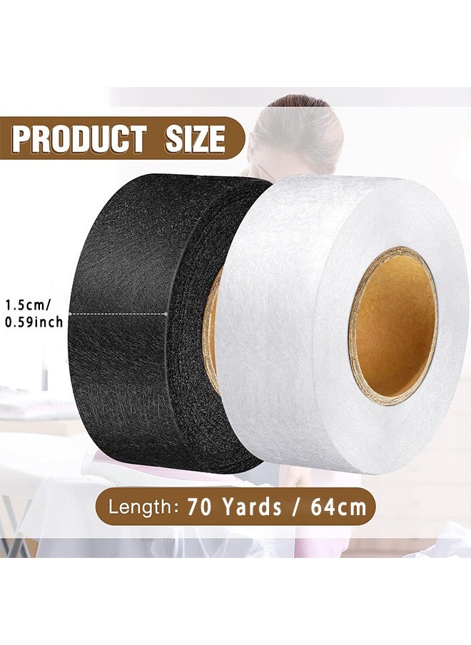 HS - 2 Rolls Iron-On Fabric Tape Heavy Duty Fusible Adhesive Hemming Strip To Repair Curtains, Clothes, Pants, Pillow Case, Uniform, No Sewing - Image 1