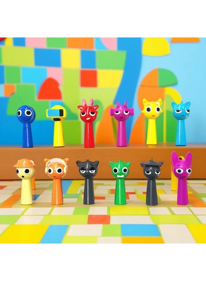 Bukela 12 Piece Sprunki Figures The Sprunki Action Figure Toys For Fans Sprunki Series Figures Model Birthday Cake Toppers - Image 2