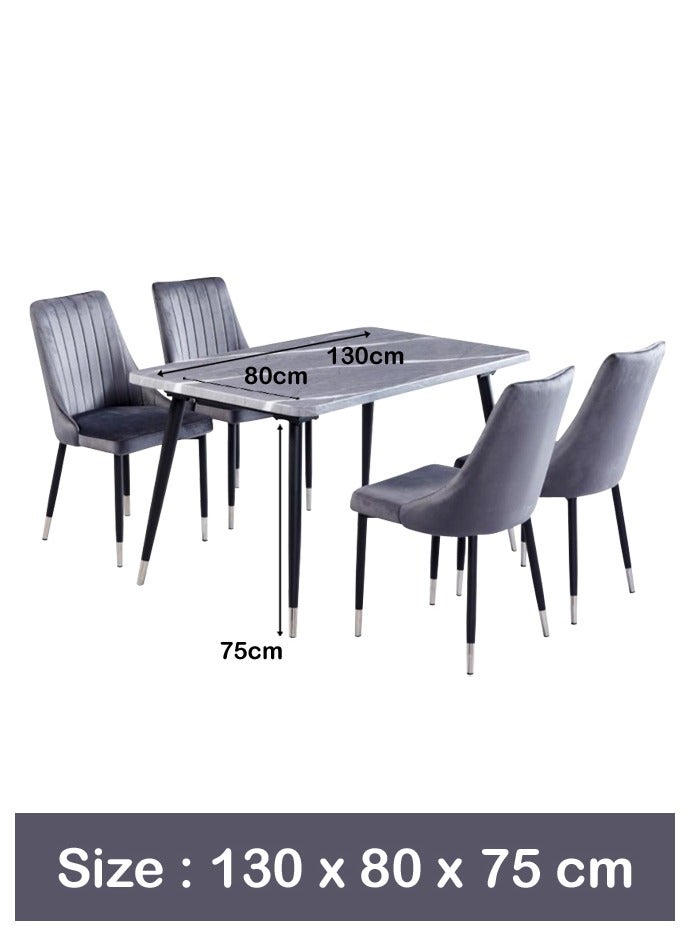 طقم من 5 قطع، طاولة طعام مع 4 كراسي 130*80 سم - Image 3