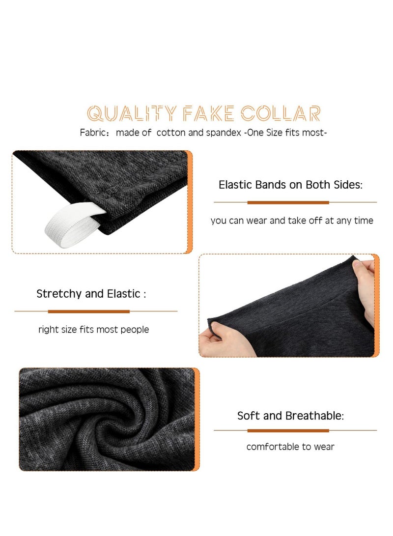 KASTWAVE Fake Turtleneck Detachable Collars Set Half Top Mock Blouse Collar for Women Men - Image 3