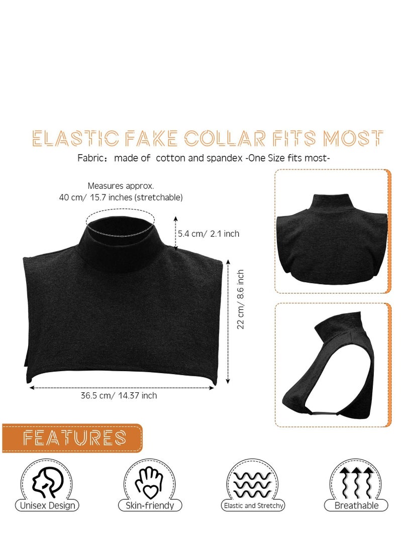KASTWAVE Fake Turtleneck Detachable Collars Set Half Top Mock Blouse Collar for Women Men - Image 2