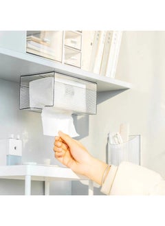 ShebSheb Wall Mounted Tissue Box Holder,Clear Paper Organizer Dispenser,Large Tissue Storage Box for Kitchen,Bathroom,Home, Office  - Image 3