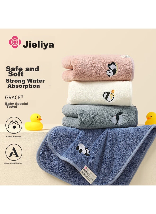 Grace Jieliya Towel Face Washing A-class Children's Towel, 4-pack, Soft Absorbent Cartoon Children's Face Towel - Image 1