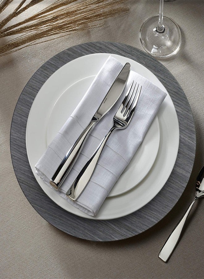 ChargeIt by Jay Charge It by Jay Pine Faux Wood Charger Plate 13” Decorative Melamine Service Plate for Home, Professional Dining, Perfect for Upscale Events, Dinner Parties, Weddings, Catering, 1 Piece, Gray - Image 2
