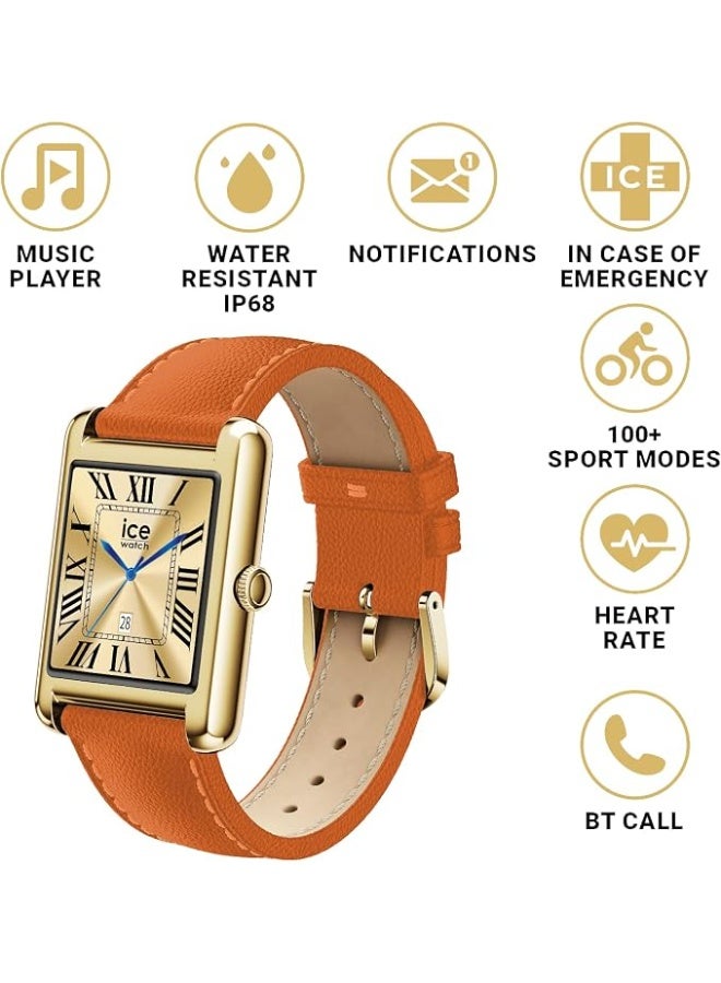 Ice Watch Ice-Watch 025620 ICE Rectangular Gold Tone Watch with Orange Strap - Image 4