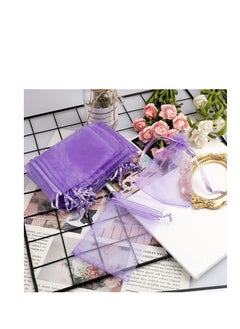 MARKQ [100 Pieces] Purple Organza Bags with Drawstrings - [9x12 cm] Organza Goody Bags and Gift Pouches for Jewelry, Candy & Party Favors  - Image 4
