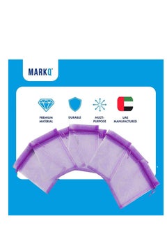 MARKQ [100 Pieces] Purple Organza Bags with Drawstrings - [9x12 cm] Organza Goody Bags and Gift Pouches for Jewelry, Candy & Party Favors  - Image 3