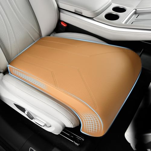 FLORICH Car Seat Extender Leg Extender Support Cushion for Driver Seats Office Chair, Leather Carseat Leg Support for Long Drivers Universal Car Seat Cushion Legs Rest Pads-Brown - Image 4
