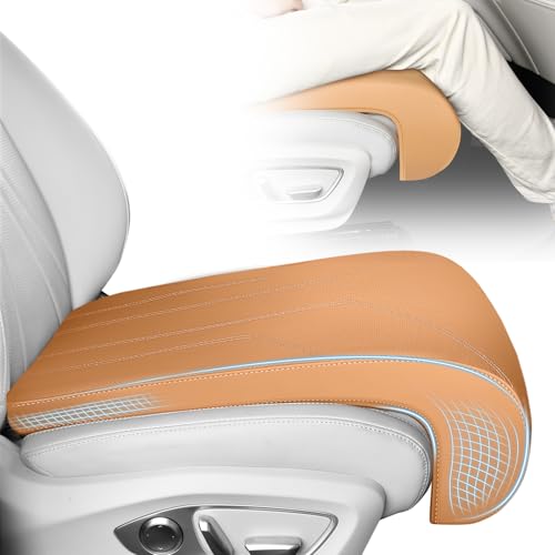 FLORICH Car Seat Extender Leg Extender Support Cushion for Driver Seats Office Chair, Leather Carseat Leg Support for Long Drivers Universal Car Seat Cushion Legs Rest Pads-Brown - Image 1