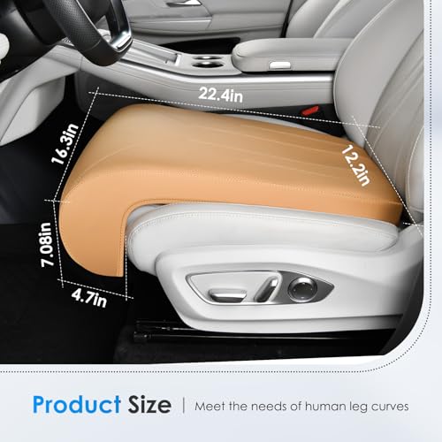 FLORICH Car Seat Extender Leg Extender Support Cushion for Driver Seats Office Chair, Leather Carseat Leg Support for Long Drivers Universal Car Seat Cushion Legs Rest Pads-Brown - Image 5
