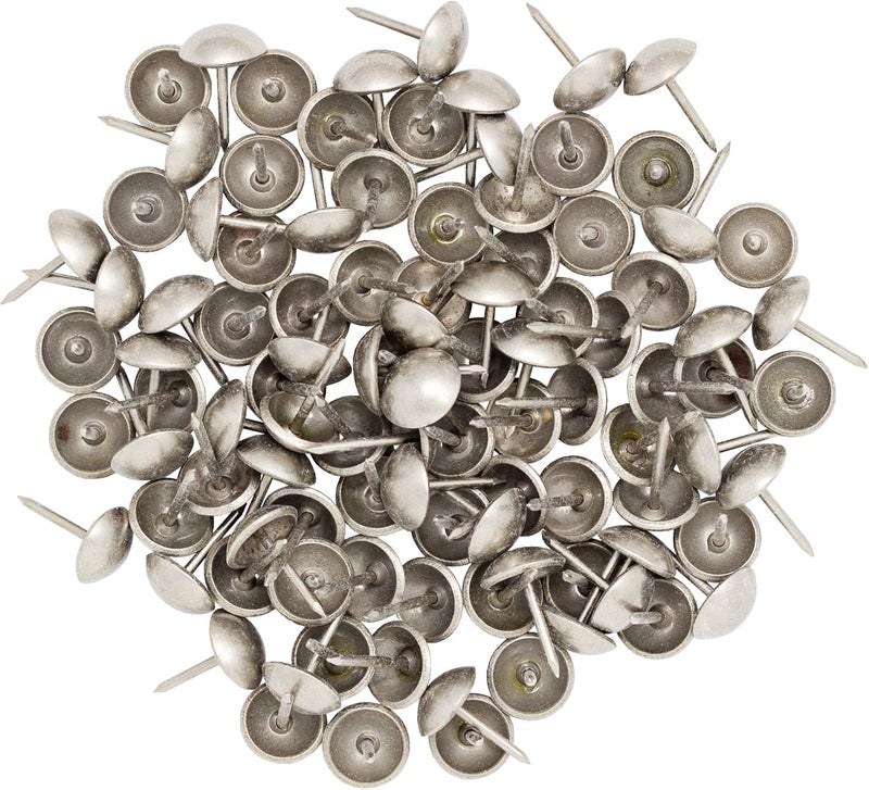 ComfortStyle Premium Upholstery Tacks, Nailhead Decorative Trim for Furniture, 5/8" Diameter, 100 Nails (Pewter Nickel) - Image 1