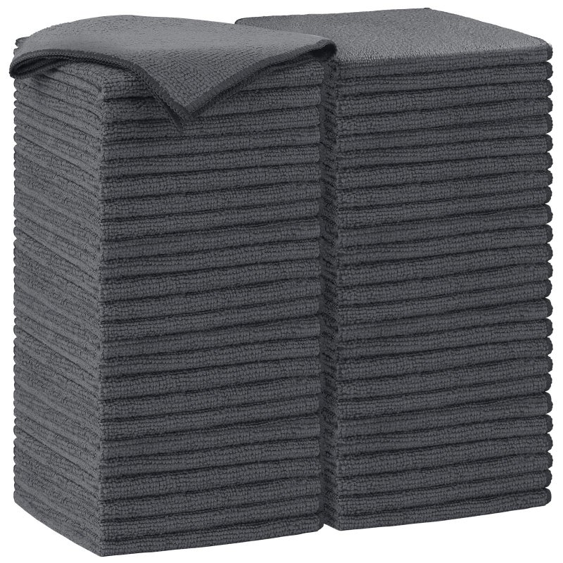 AIDEA Microfiber Cleaning Cloth-50PK, Soft Microfiber Towels for Cars, Absorbent Cleaning Rags, Lint-Free Streak-Free Wash Cloths for House, Kitchen, Window(12in.x12in), Grey - Image 1