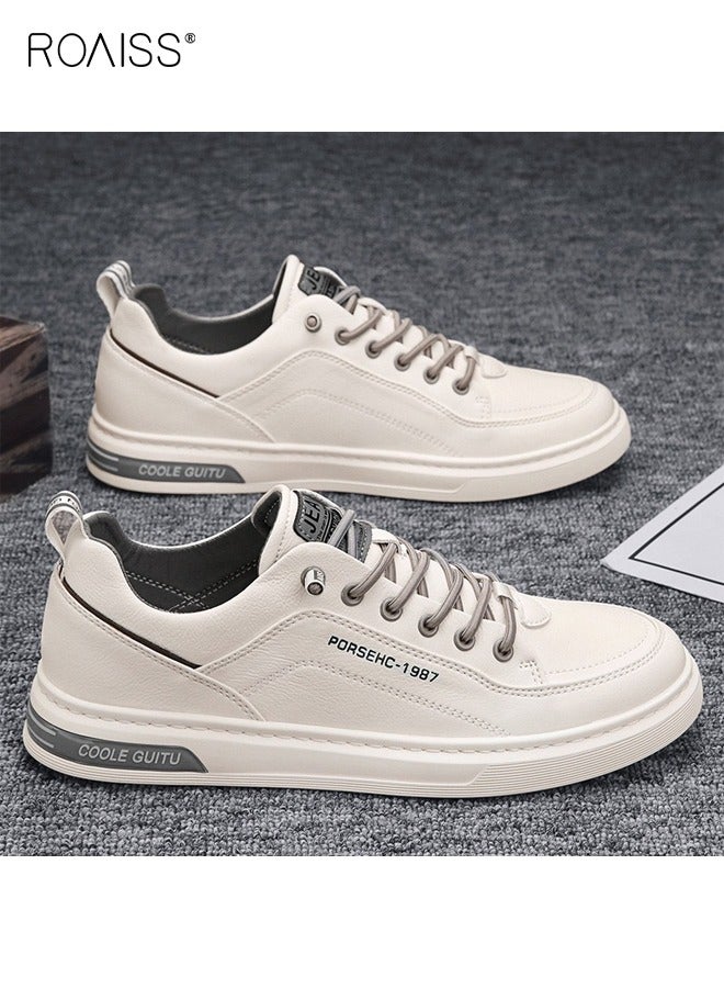 رويس أحذية رجالية أنيقة بدون كعب، أحذية رياضية سهلة الارتداء، أحذية رياضية متعددة الاستخدامات للرجال، أحذية رياضية مريحة بنعال مانعة للانزلاق، مناسبة للارتداء اليومي والأنشطة الخارجية، لون بيج - Image 1