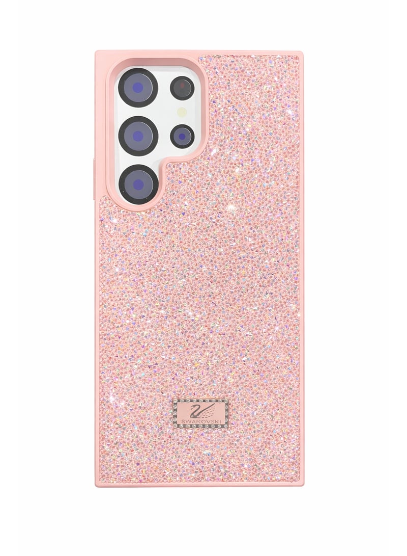 VR CREATIVE Luxury Glitter Diamond Phone Case for Samsung Galaxy S23 Ultra Sparkling Rhinestone Bling Protective Cover - Pink - Image 1