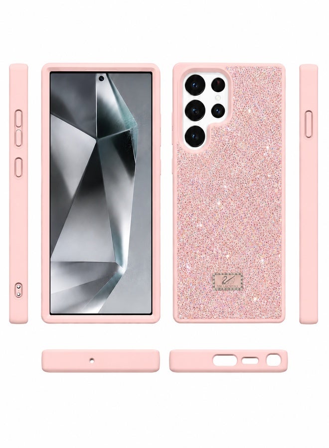 VR CREATIVE Luxury Sparkling Crystal Rhinestone Protective Phone Case Cover for Samsung Galaxy S23 Ultra – Pink - Image 3