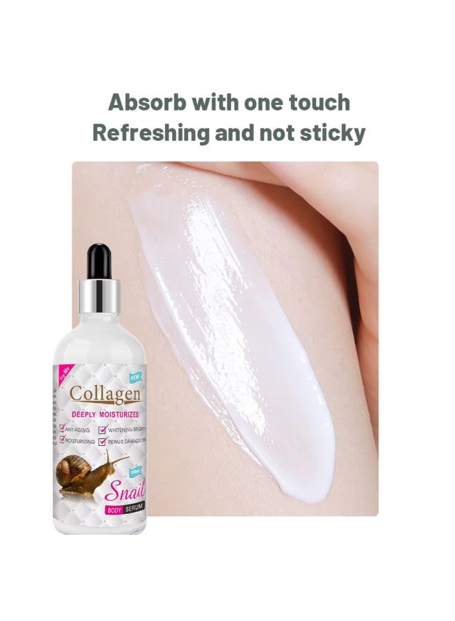 Aichun beauty 100ml Collagen Snail Body Serum Lightening Whitening Anti Aging Collagen Oil for Body Anti Aging Repair Damaged Skin Serum Snail Serum Deeply Moisturizer Snail Body Serum - Image 3