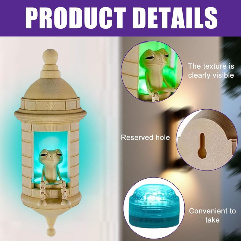 Peiiwdc Castles Tower Shape Wall Mounted Lamp LED Night Remote Operations with Frogs Texture for Elegant Decors Wall - Image 5