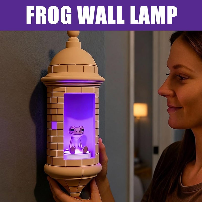 Peiiwdc Castles Tower Shape Wall Mounted Lamp LED Night Remote Operations with Frogs Texture for Elegant Decors Wall - Image 4