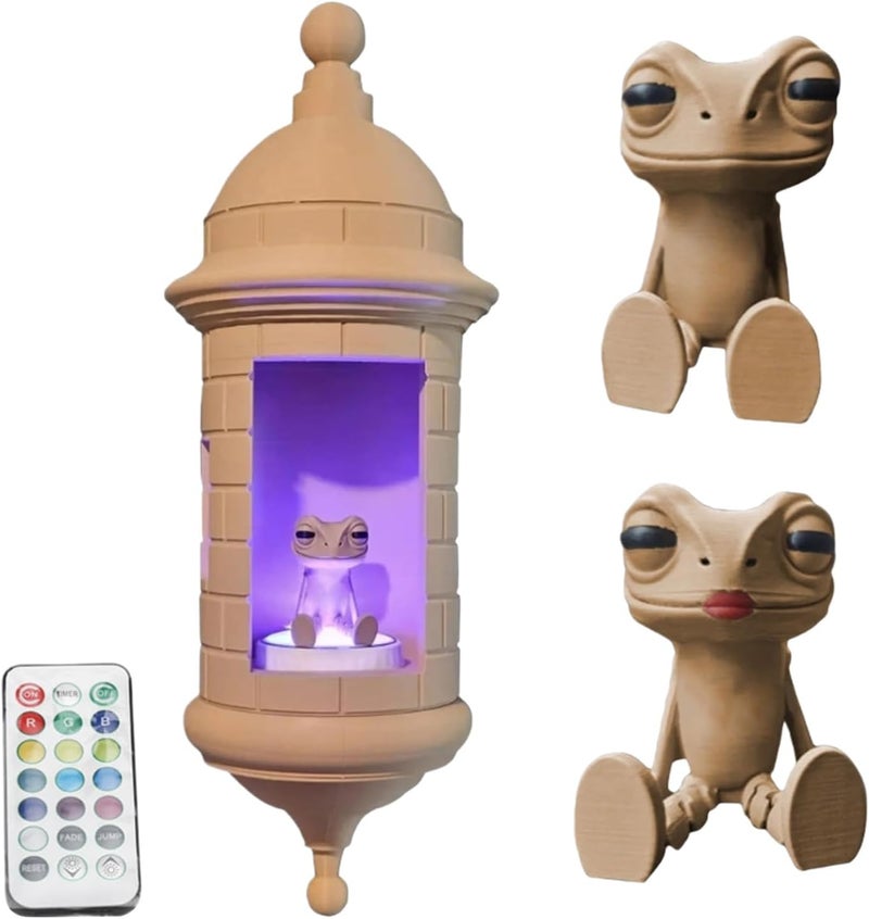 Peiiwdc Castles Tower Shape Wall Mounted Lamp LED Night Remote Operations with Frogs Texture for Elegant Decors Wall - Image 3