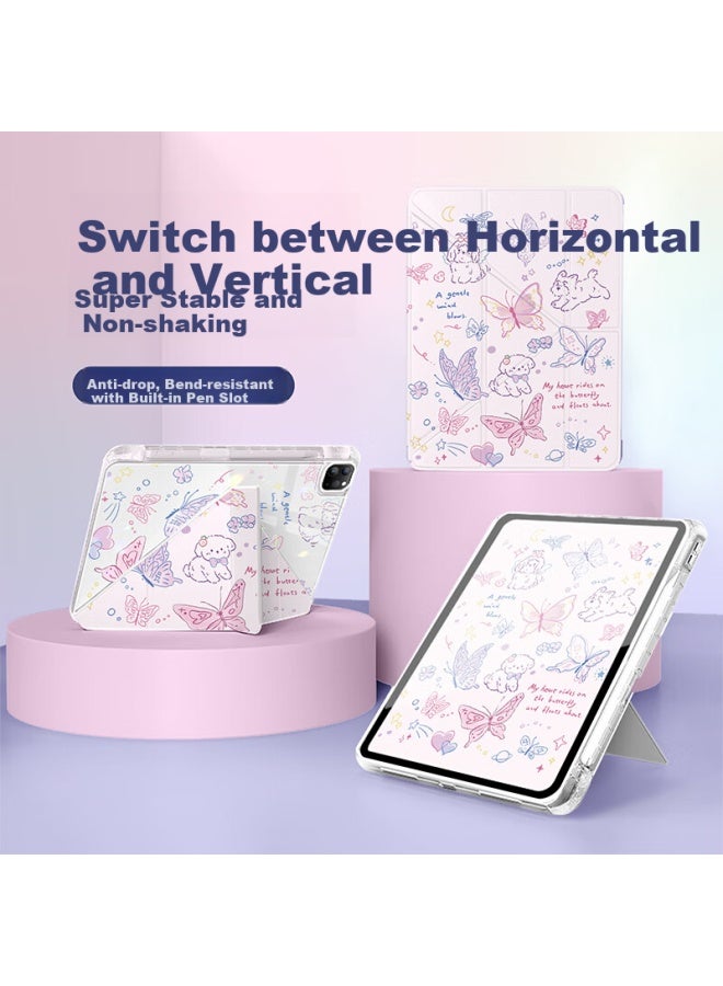 Xp Protective Case For Huawei Matepad 11.5s 11.5-inch Dynamic/soft Light Version With Pen Slot, Anti-drop, Anti-bend, Cartoon Cute Girls Protective Shell - Butterfly Garden - Image 1