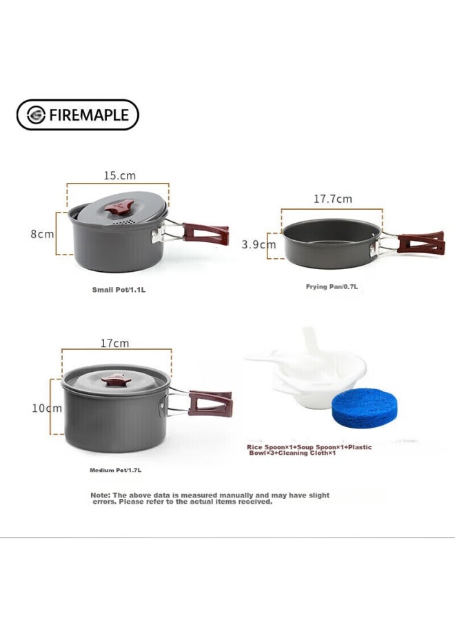 Fire-maple 202 Camping Cookware Set, Outdoor Camping Picnic Equipment, Portable Cooking Utensils, Storage Set For 2-3 People - Image 5