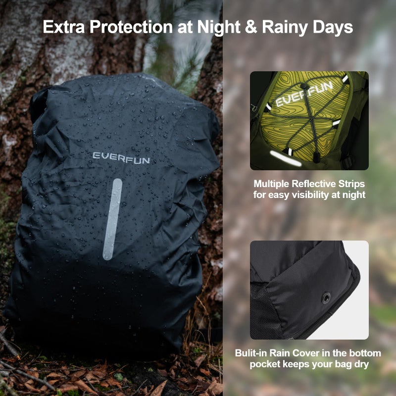 Everfun Hydration Backpack 18L with Water Bladder 2L and Rain Cover, Hiking Water Backpack Men Women Hydration Pack Insulated Lightweight Day Hydropack for Hiking, Biking, Running, Festivals - Image 3