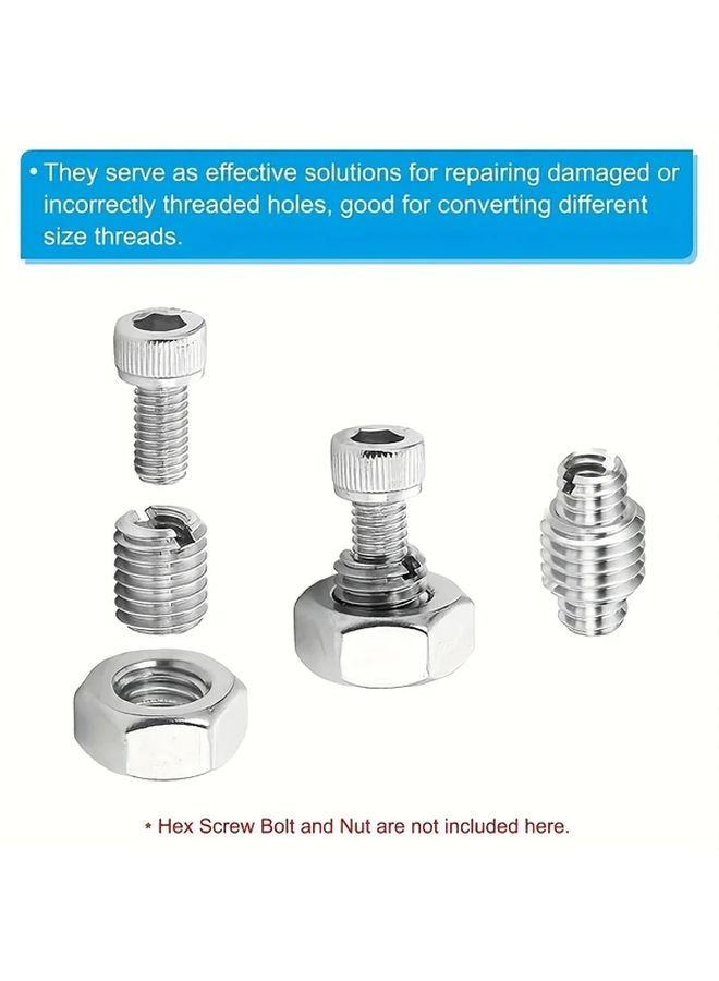 10pcs Silvery Stainless Steel Thread Adapter Set M10x1 5 Male To M6x1 Female Reducer Nut 20mm Screw Conversion Plug - Image 5