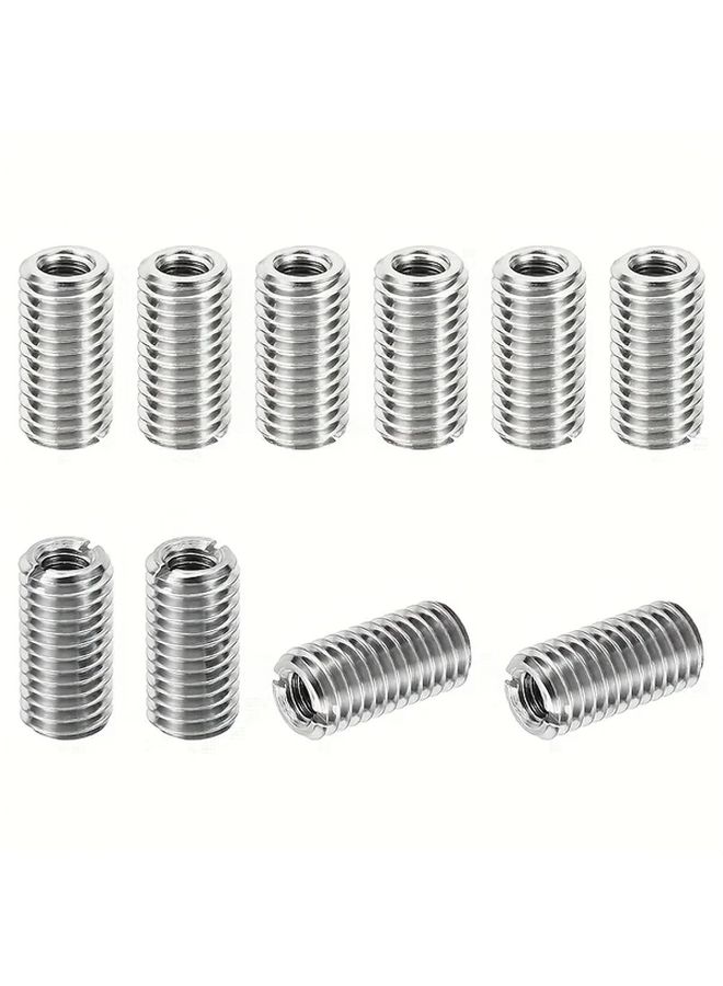 10pcs Silvery Stainless Steel Thread Adapter Set M10x1 5 Male To M6x1 Female Reducer Nut 20mm Screw Conversion Plug - Image 1