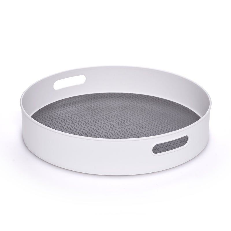 Copco UnderSink Pantry and Cabinet Organizer 18Inch Revolving Storage Solution White and Gray