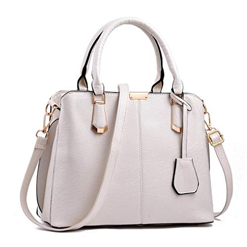 Pahajim Women Fashion Purses and Handbags Shoulder Tote Bags Top Handle Satchel for Women (beige white) - Image 1