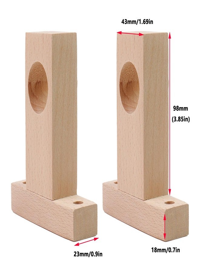 Antrader Curtain Rod Holders,4Pcs Wood Curtain Rod Holder Unfinished Wooden Curtain Rod Holder Brackets,Inner Hole Diameter 32mm/1.25" - Image 3