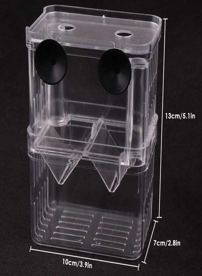 Tiberham Acrylic Floating Fish Hatchery Isolation Box, Double Layer Fry Hatching Incubator Breeding Rearing Trap, Aquarium Tank Fish Parenting Container Divider with Suction Cups - Image 2