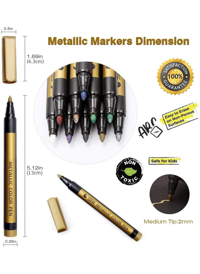 ArtBee ArtBee Water-Based Set Of 4 Acrylic Paint Marker Pens Permanent For Rocks Painting,Ceramic,Glass,Wood,Fabric,Canvas,Mugs,Diy Craft Making Supplies (Multicolor),medium  - Image 4