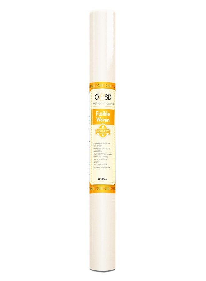 OESD Fusible Woven Cut Away White Fabric Interfacing 20" x 5 Yd Roll - Image 1