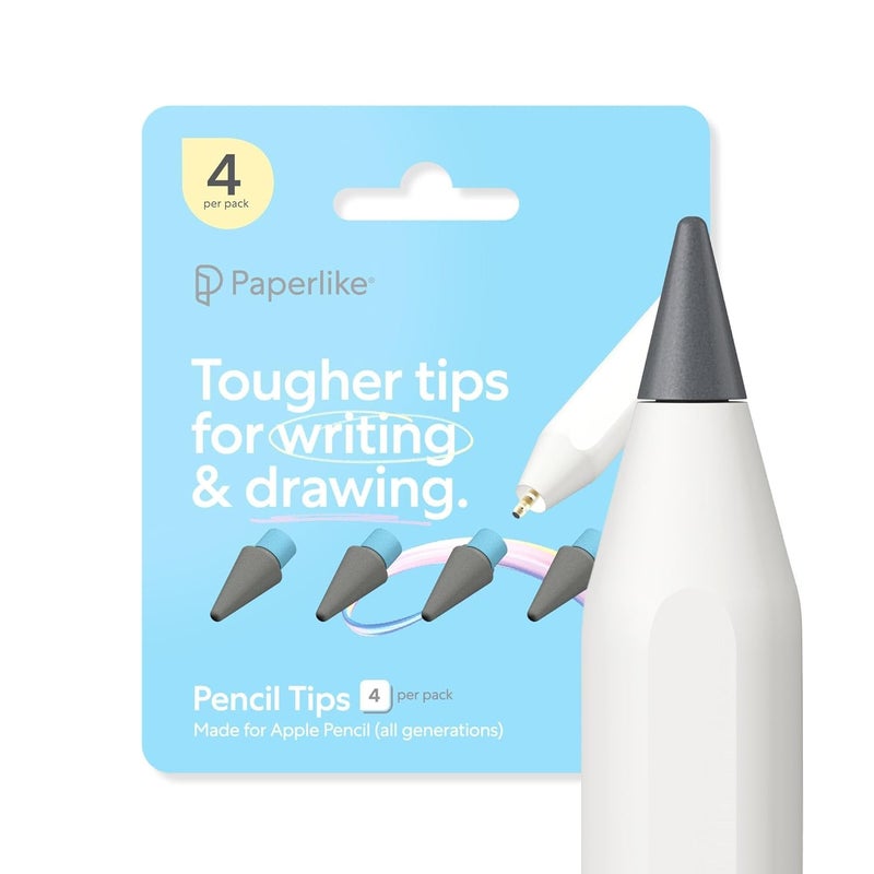 Paperlike رؤوس أقلام (4X) لقلم أبل الجيل الأول والثاني، USB-C و Pro – أكثر متانة بمعدل 10 مرات، زيادة خفيفة في التحكم على واقيات الشاشة ذات الإحساس الورقي. - Image 1