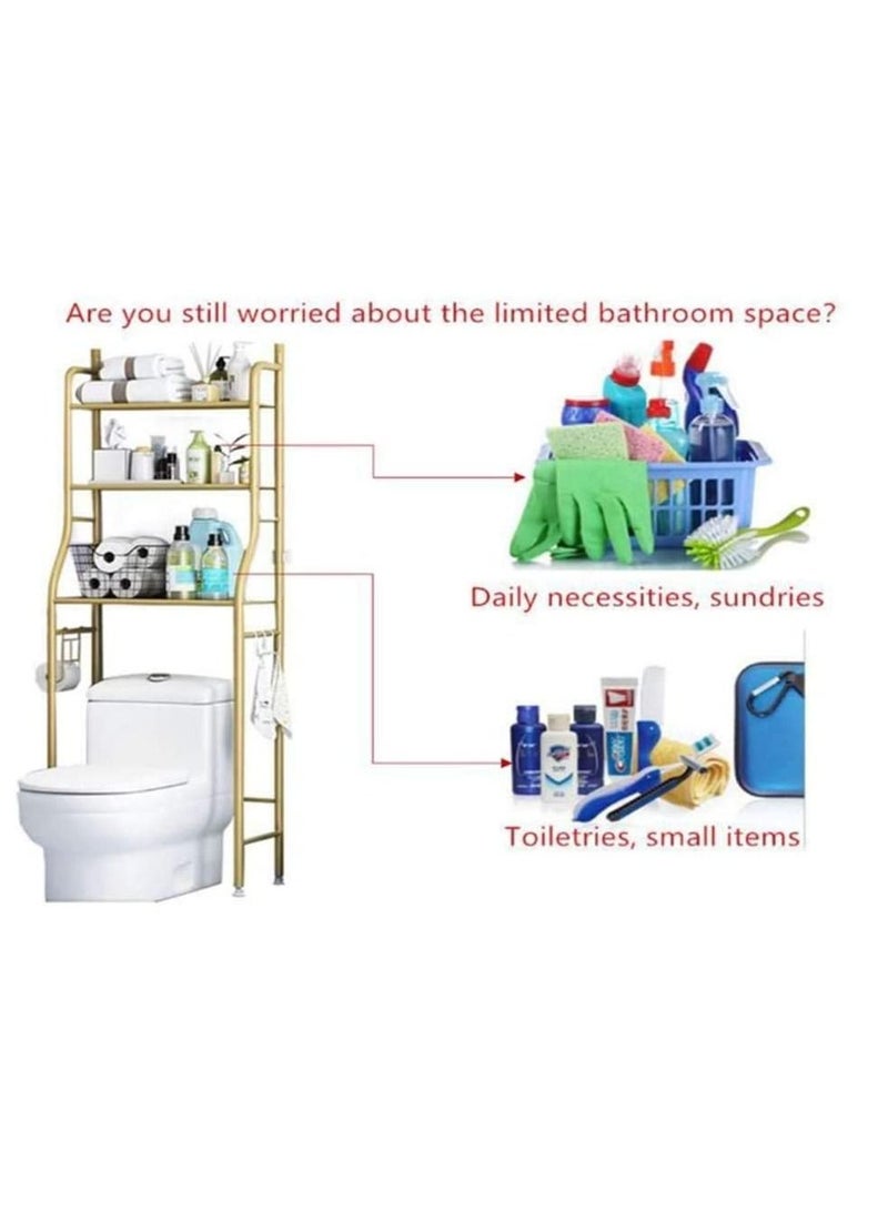 BLOOMING TIME 3 Tier Over Commode Shelving No Drilling Easy to Assemble High Capacity Very Sturdy Space-Saving Shelf Toilet Storage Rack White - Image 5