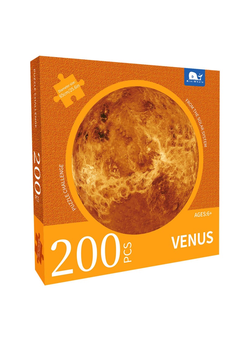 MiniWhale 200 قطعة من ألغاز فينوس للبالغين والأطفال وهدايا الفضاء وألغاز الكوكب - Image 1