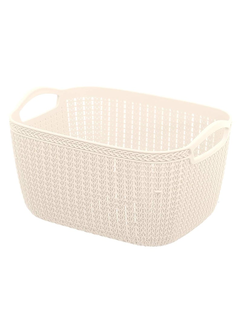 Kuber Industries Kuber Industries Unbreakable Plastic 2 Pieces Multipurpose Medium Size Flexible Storage BasketsFruit Vegetable Bathroom Stationary Home Basket with Handles Multicolour CTKTC039080  - Image 5
