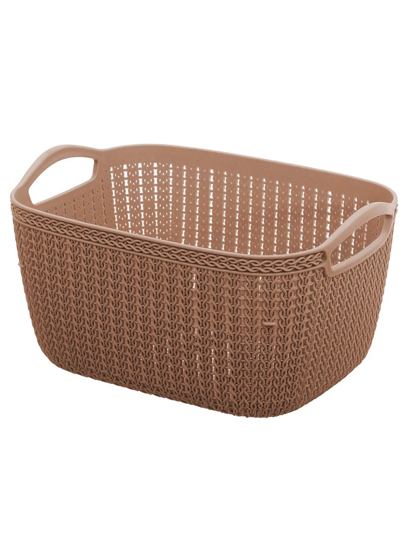 Kuber Industries Kuber Industries Unbreakable Plastic 2 Pieces Multipurpose Medium Size Flexible Storage BasketsFruit Vegetable Bathroom Stationary Home Basket with Handles Multicolour CTKTC039080  - Image 3