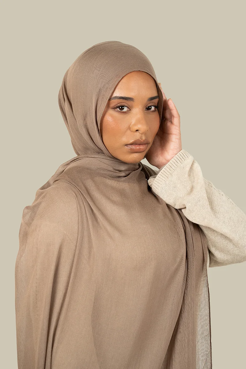 silqrose  Mushroom Modal Silk Hijab for Women | Best Price UAE